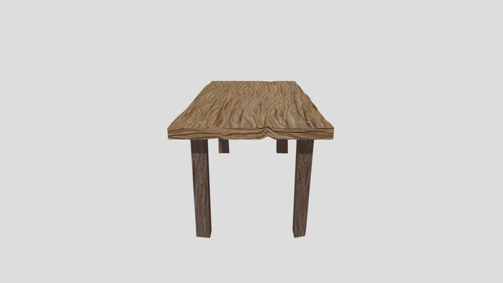 WoodUsedTable 3D Model