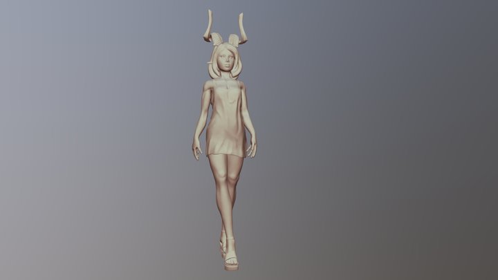 Horned Girl 3D Model