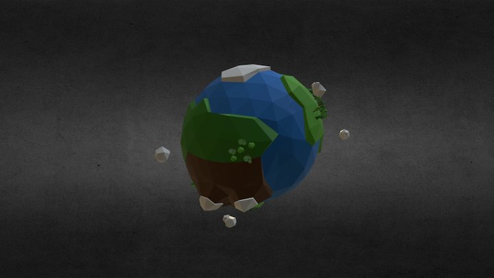 Low Poly Planet 3D Model