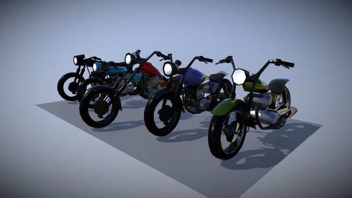 lowpoly motorbikes 3D Model