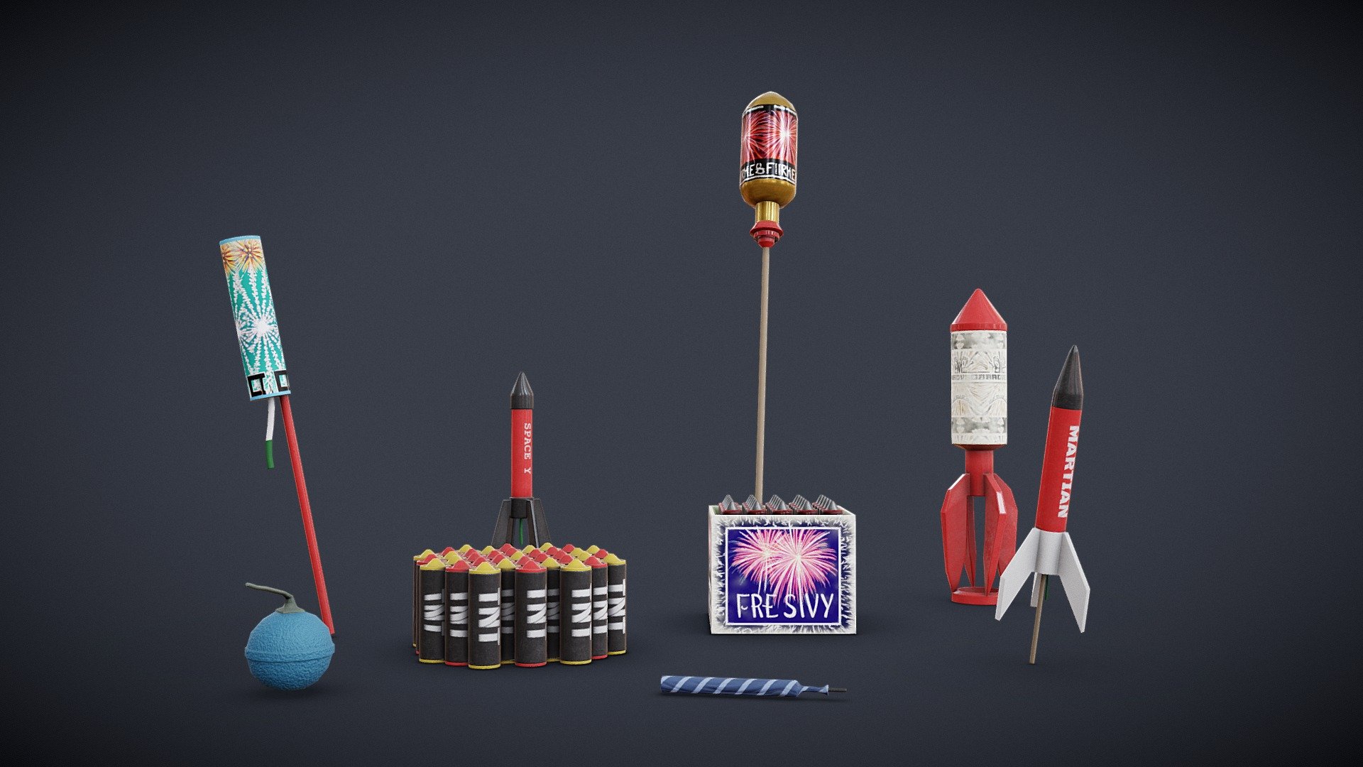 Game Ready | Fireworks Set - Buy Royalty Free 3D model by Saritasa ...