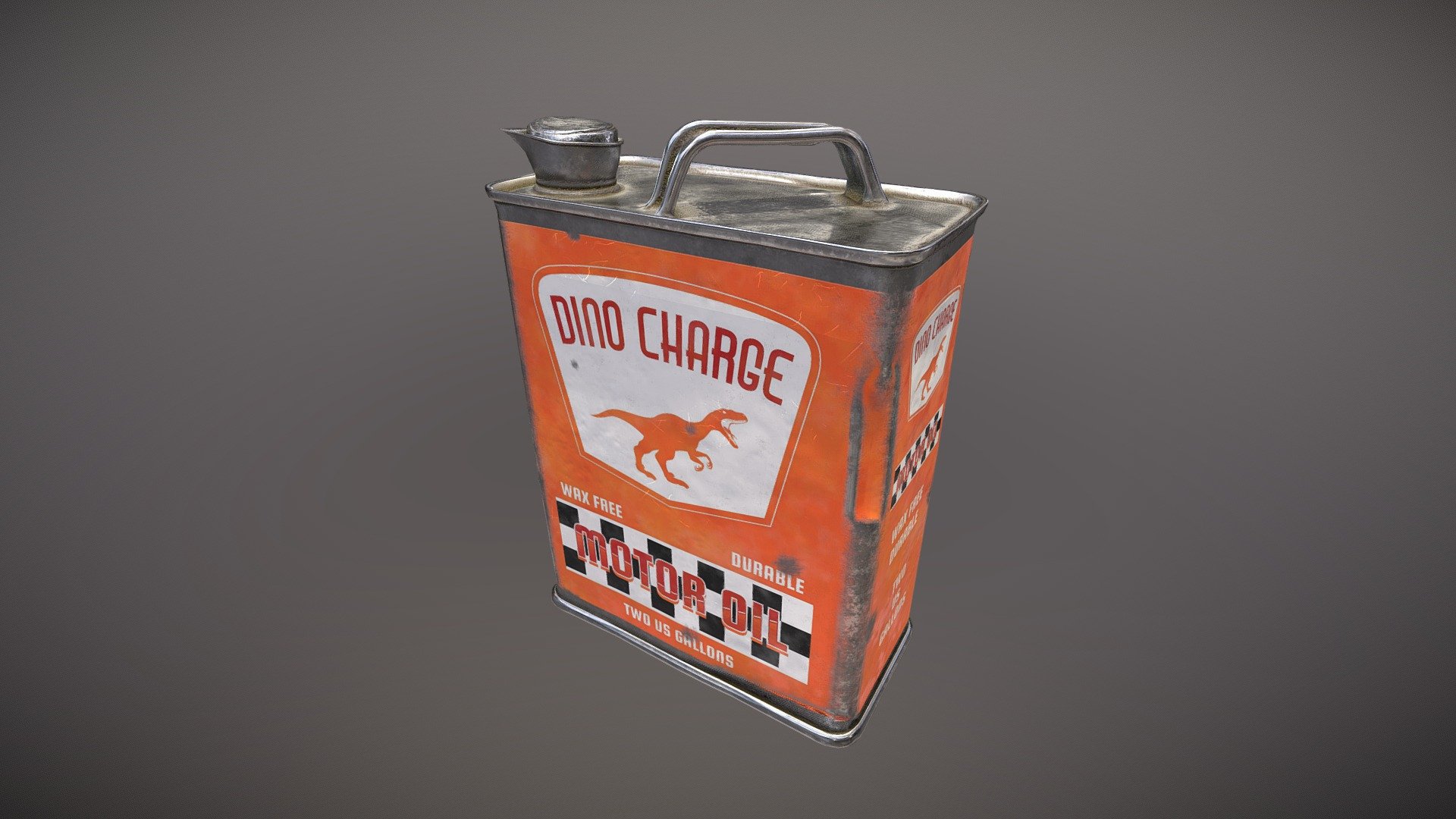Old retro motor oil tin can