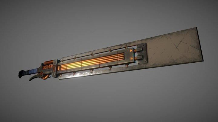 Large Energy Sword - Herogrinder Fan Art 3D Model