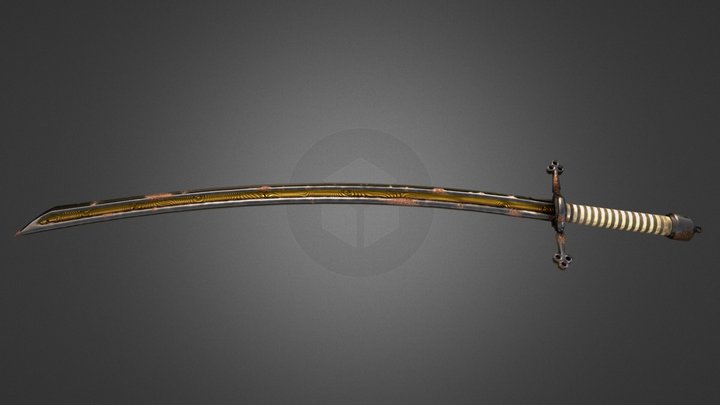 Curved Sword 3D Model