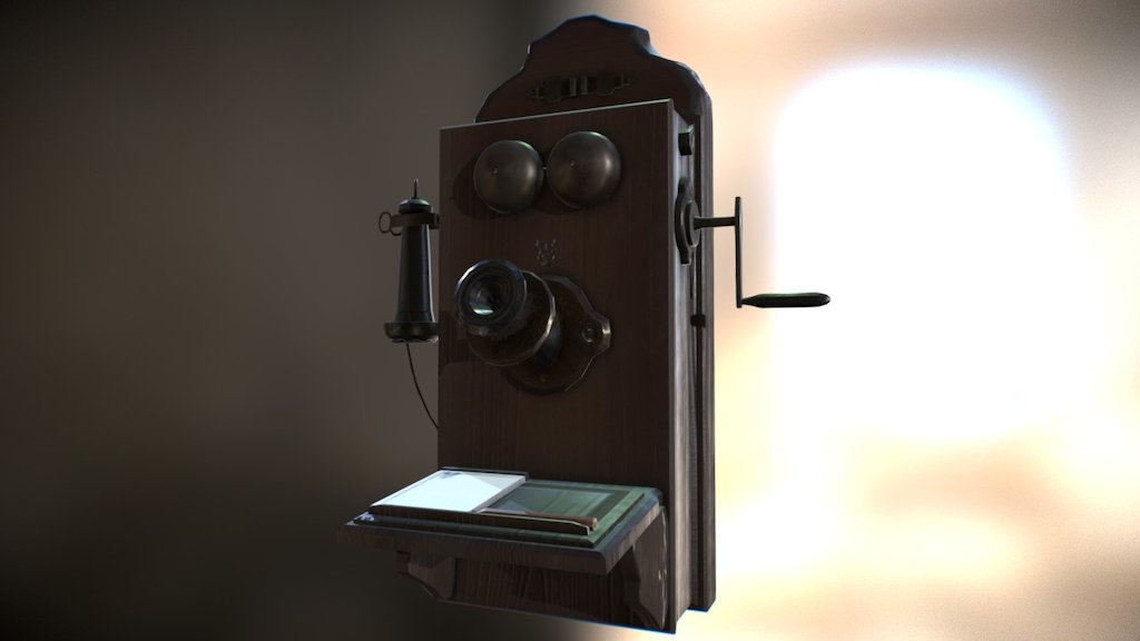 Vintage Wall Phone with Notepad