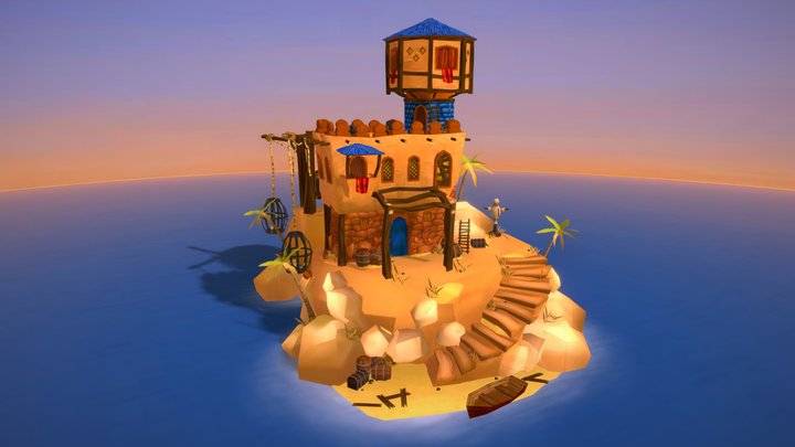Arabian prison island 3D Model