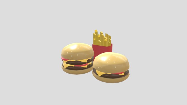 Low Poly Fast Food 3D Model