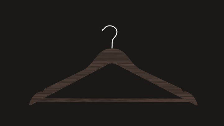Wooden clothe hanger low-poly