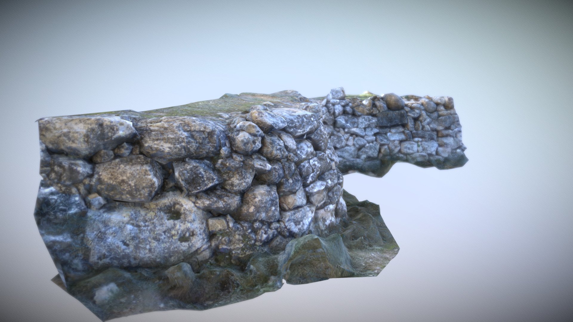 fotogrametry low poly mountain wall