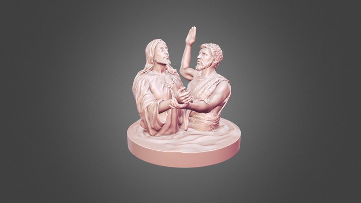 Baptism of Jesus 3D print model 3D print model 3D Model