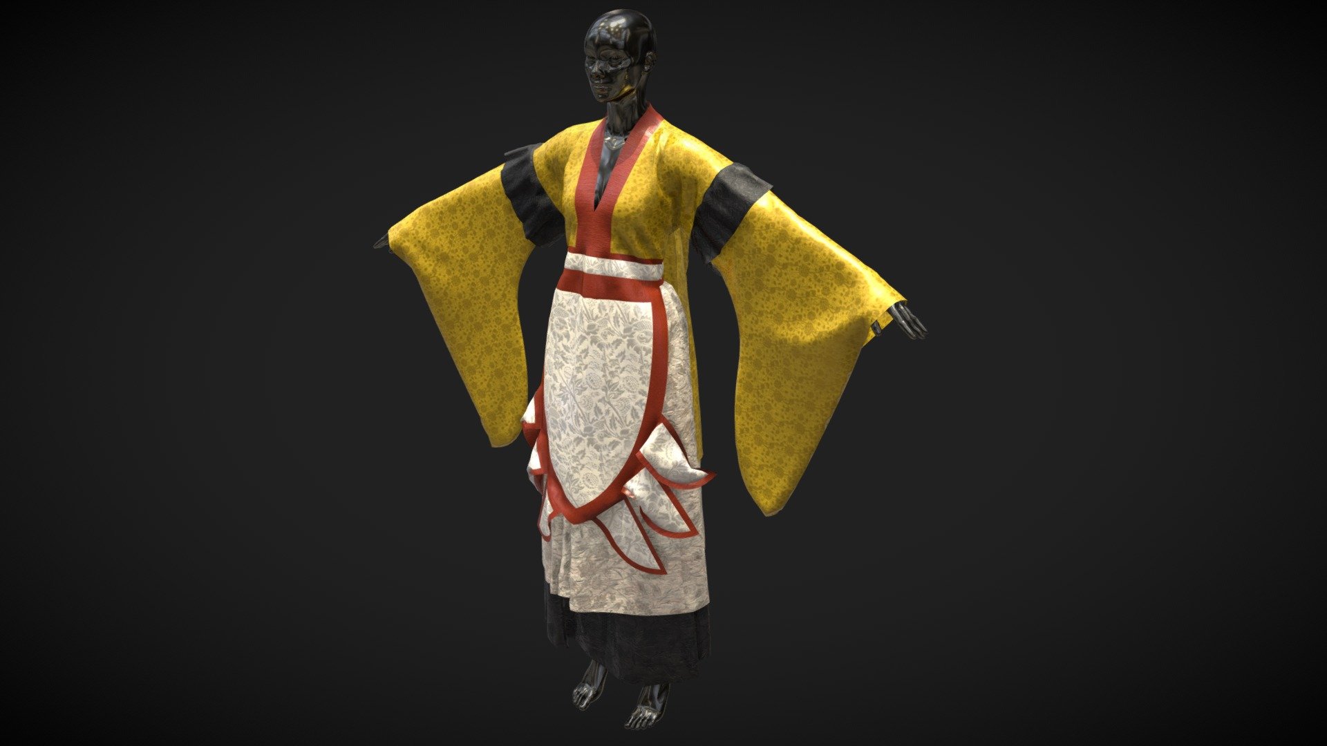 Korea National Clothes_Silla Hanbok - Buy Royalty Free 3D model by ...
