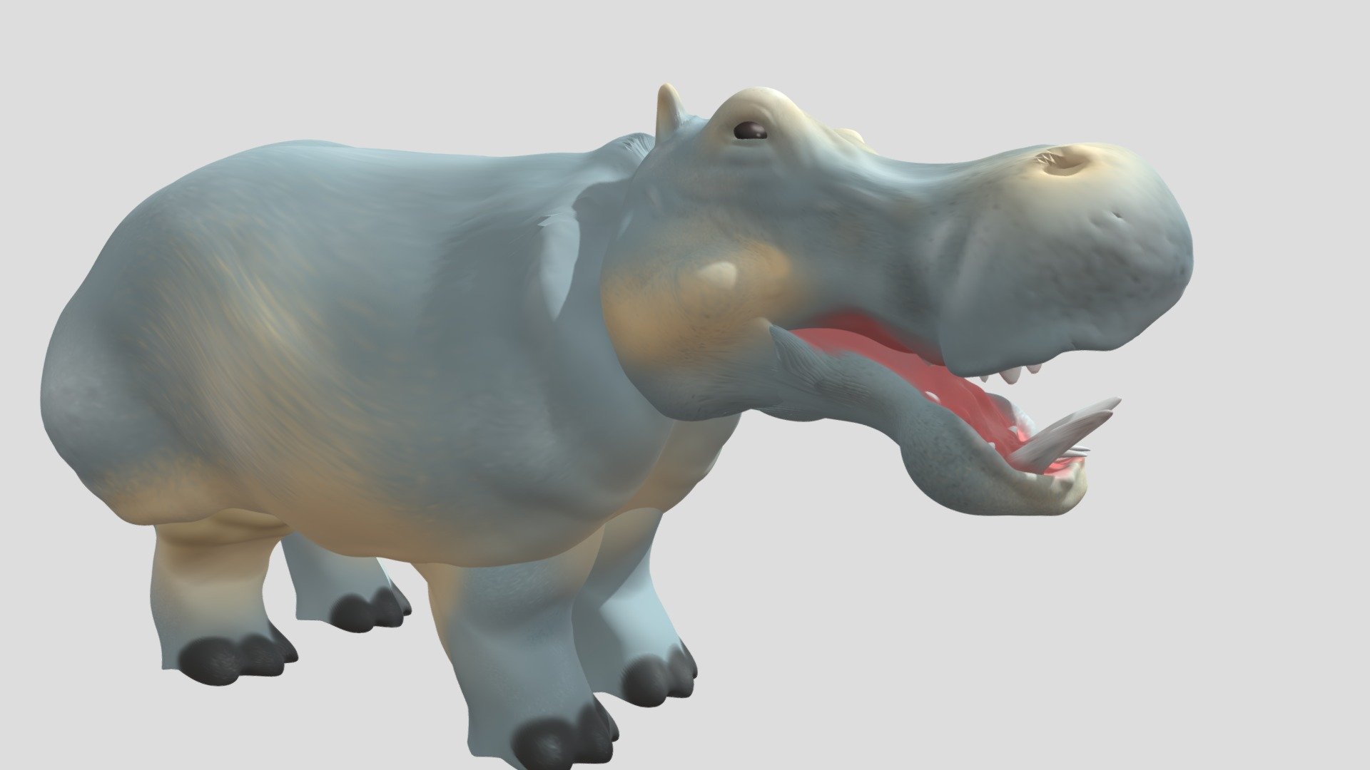 Vibrant google chrome dinosaur 3d model