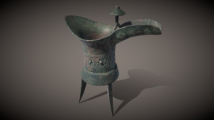 Shang Dynasty copper Lord/wine bottle/bronze 3D Model