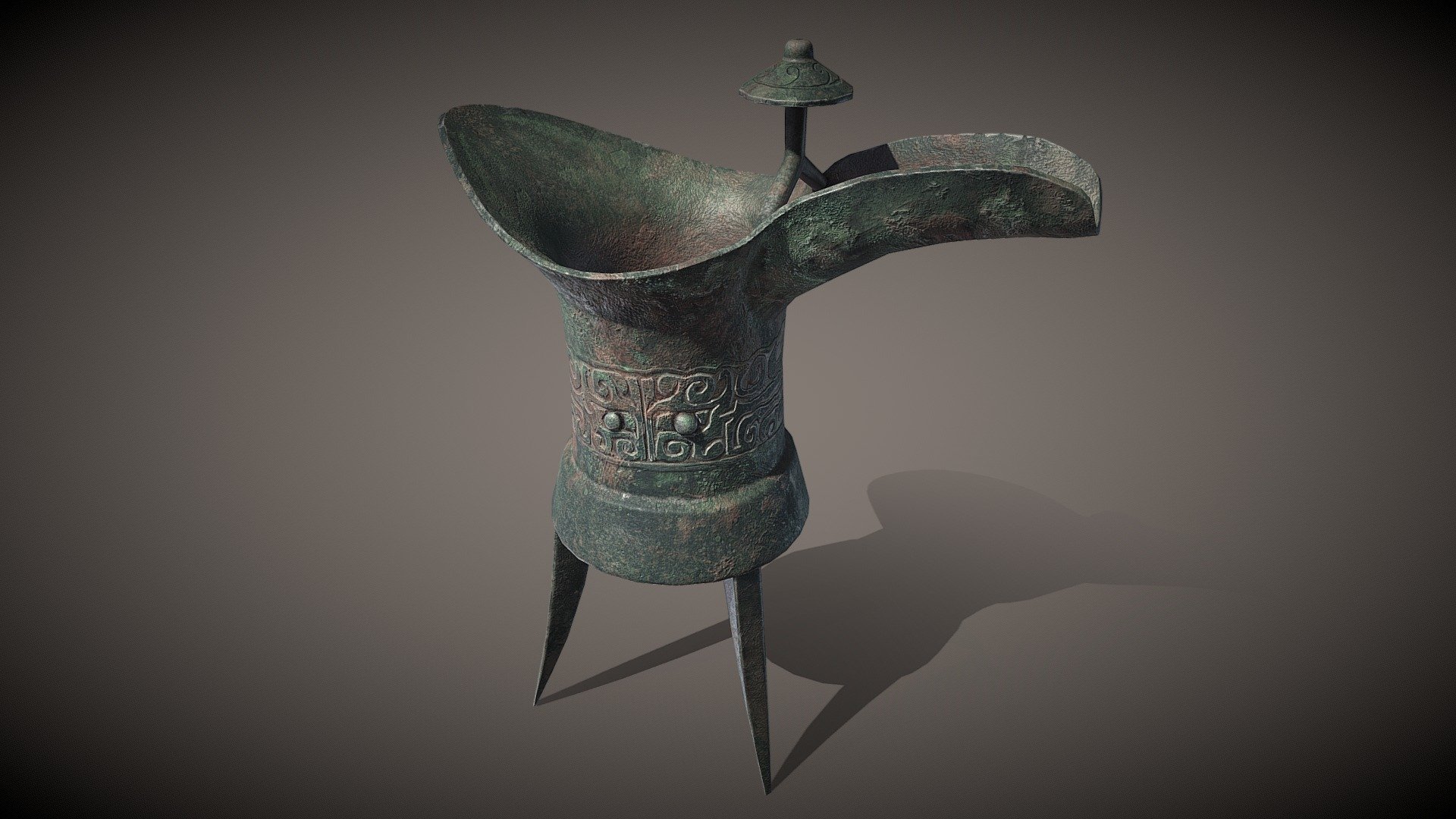 Shang Dynasty copper Lord/wine bottle/bronze - Buy Royalty Free 3D ...