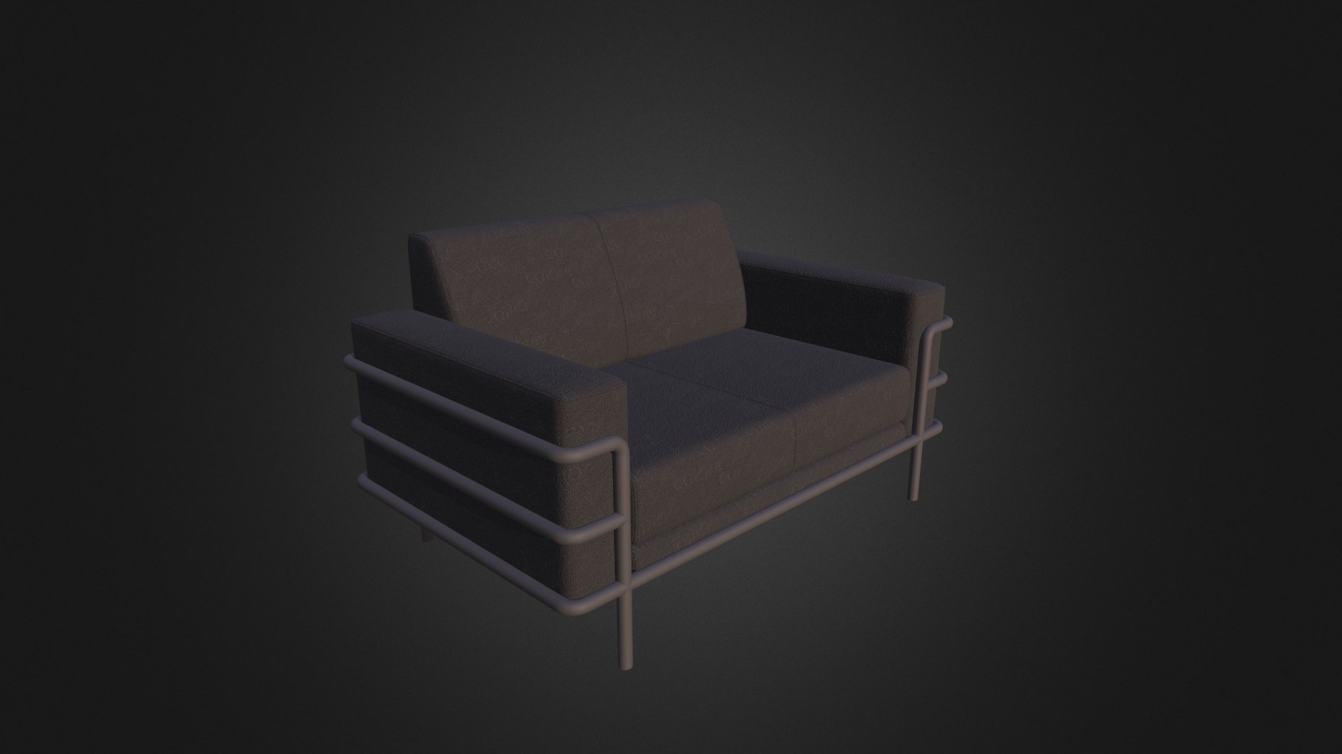 3D model Black Leather Sofa D Model - This is a 3D model of the Black Leather Sofa D Model. The 3D model is about a chair with a cushion.