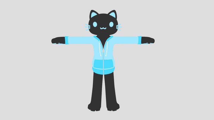 VR CHAT HOODIE CAT 3D Model