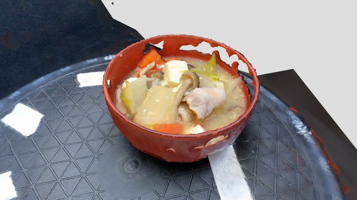 Miso soup with 🐷 &vegetables 3D Model
