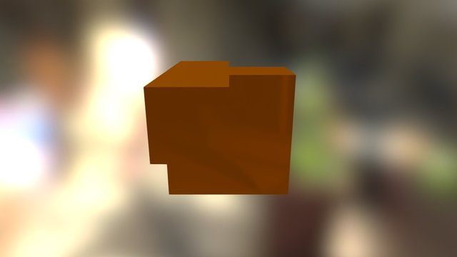 Orange Puzzle Cube Part 3D Model