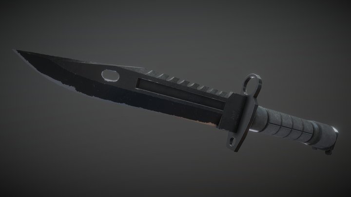 Worn M9 Bayonet 3D Model