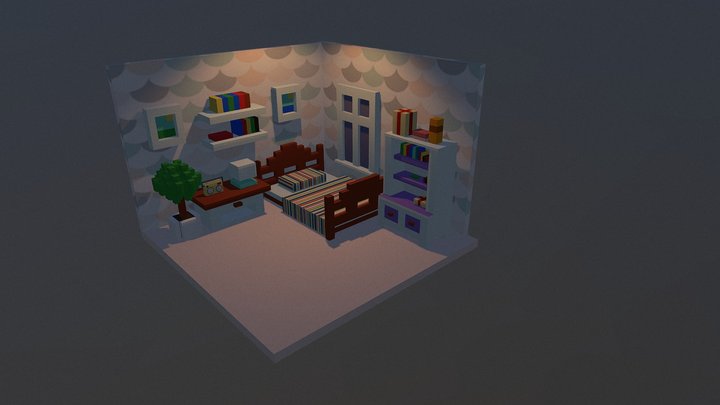 Lowpoly Room 3D Model