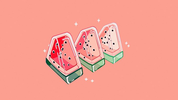 Watermelon Jelly 3D Model