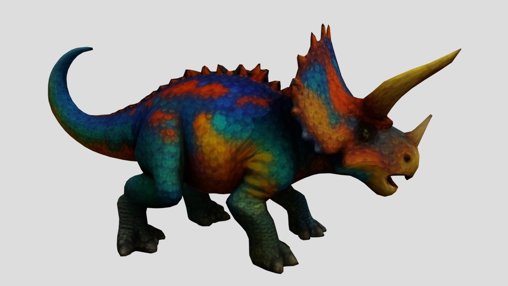 Fire-Frilled Three-Horned Face - dinosaur