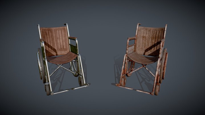 Game-Ready Wheelchair 3D Model