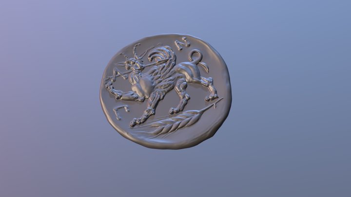Первая сторона монеты 3D Model