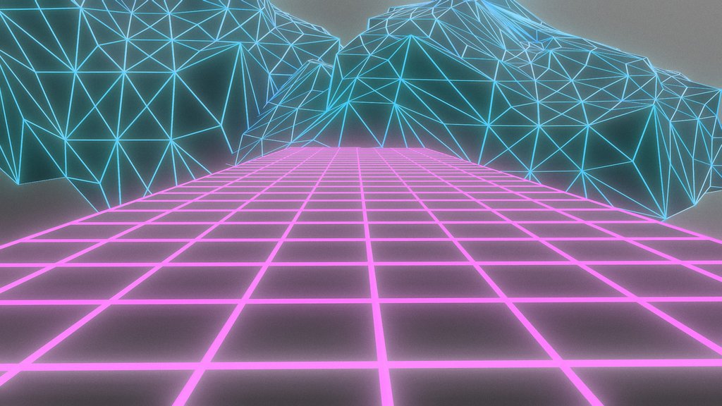 90s Vaporwave Neon Grid (animated)
