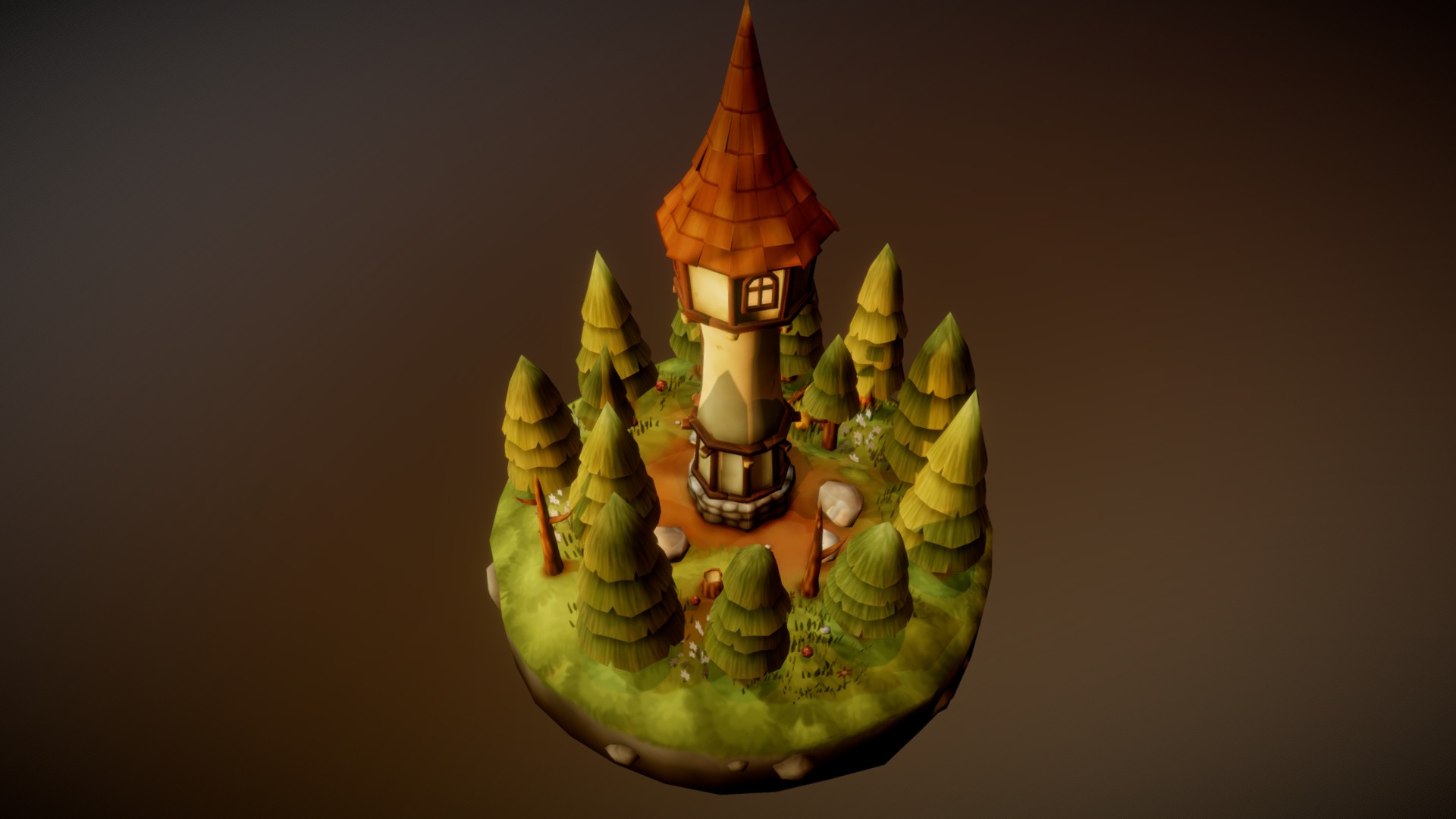 3D model Medieval Tower - This is a 3D model of the Medieval Tower. The 3D model is about a figurine of a gnome.