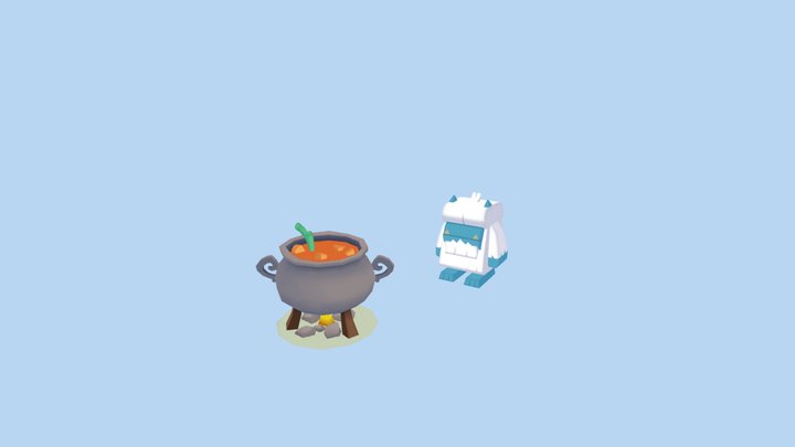 A Yeti And Some Dinner 3D Model