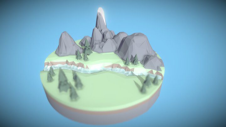 low poly environment 3D Model