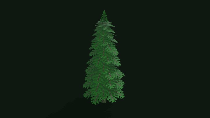 3D Pixel Pine Tree 3D Model