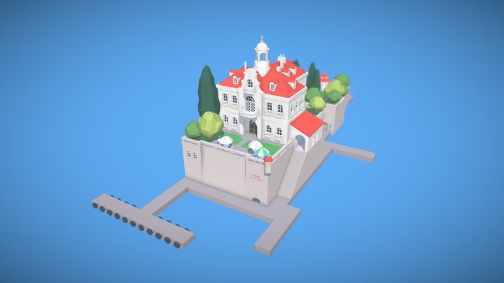 Hotel Adriano from Porco Rosso 3D Model