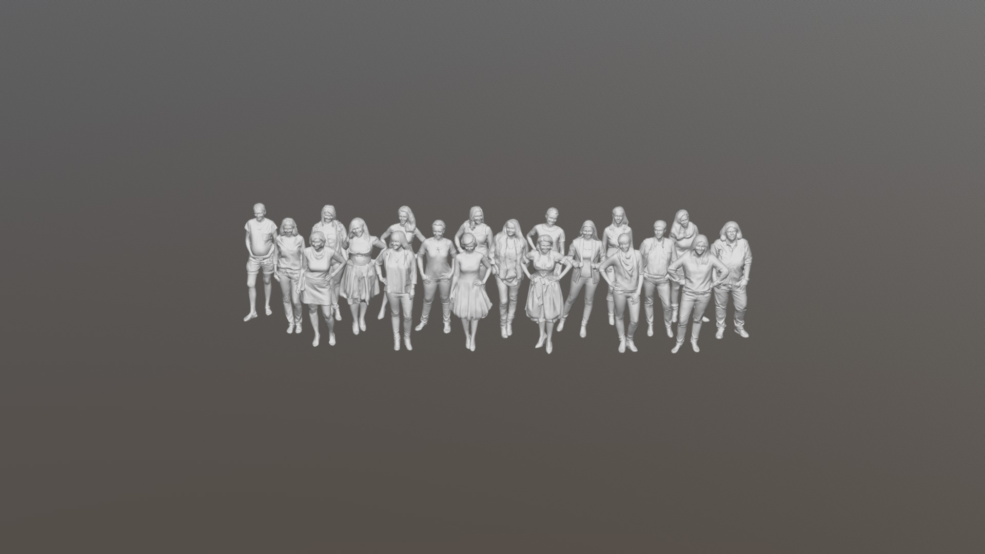 3D model Women-Package 1 - This is a 3D model of the Women-Package 1. The 3D model is about a group of people in white uniforms.
