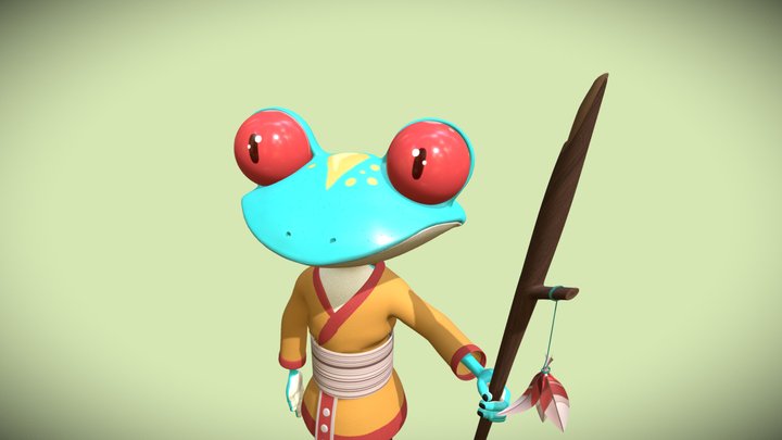 Frog Adventurer 3D Model
