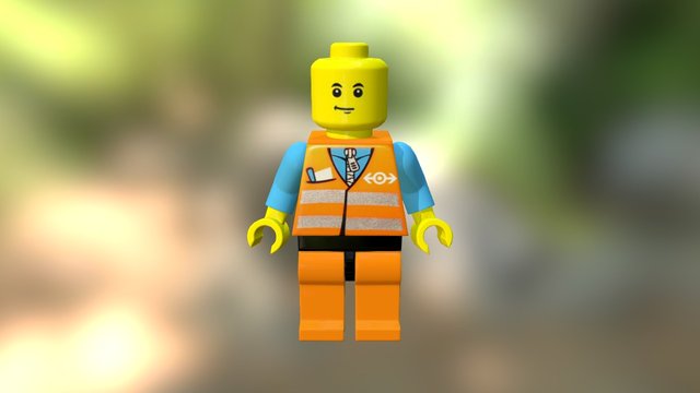 Lego Builder Figure 3D Model