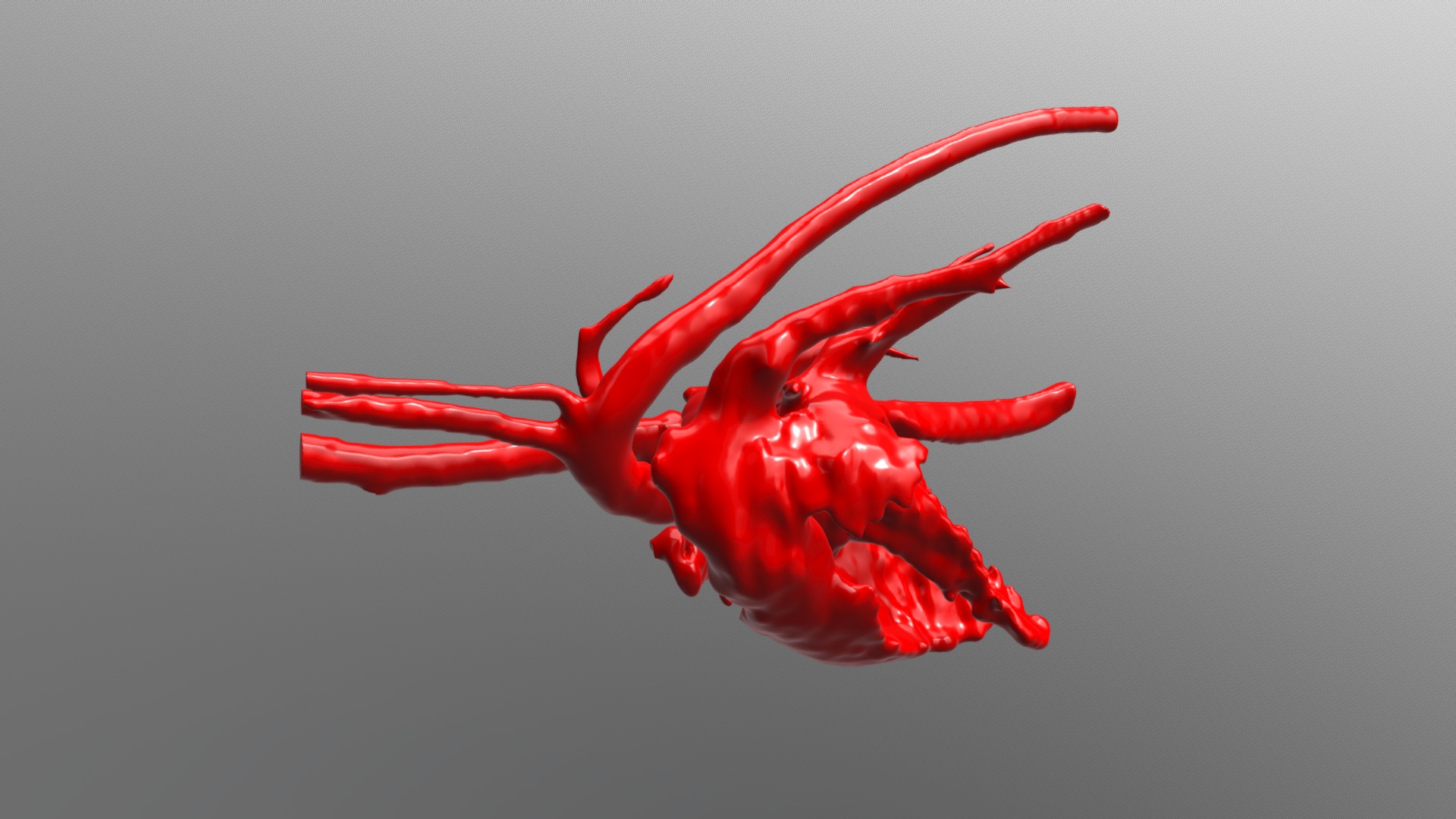 3D model Feline Heart – Normal Blood Volume - This is a 3D model of the Feline Heart - Normal Blood Volume. The 3D model is about a red toy dragon.