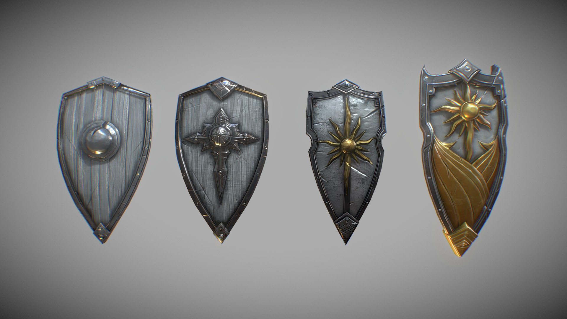 Fantasy Big Shields - 3D model by Pixelated Adventures ...