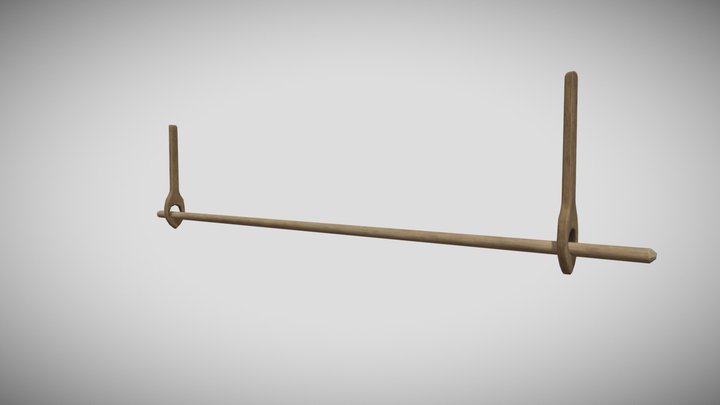 Mediaval Wooden Hanger 3D Model