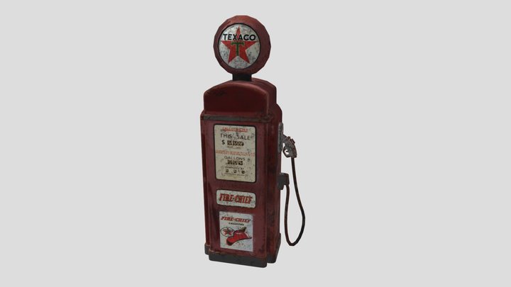 Texaco Gas Pump 3D Model
