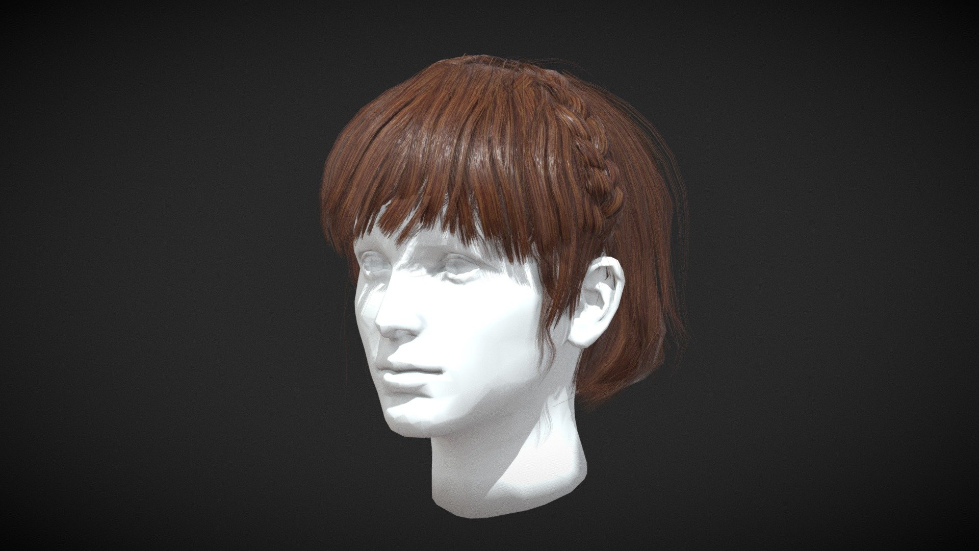 3D model 3D Hair style for girl V51 VR / AR / low-poly