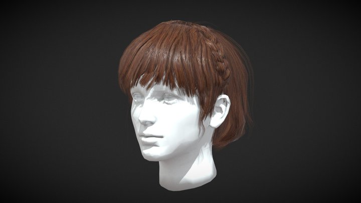 Hair Female / Hairstyle - low poly 3D Model