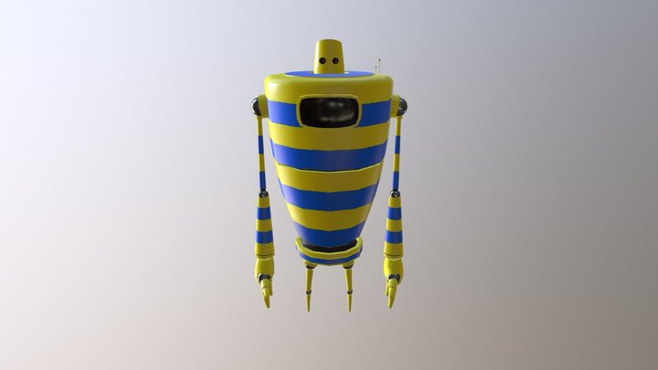 A wonderfully colored robot 3D Model