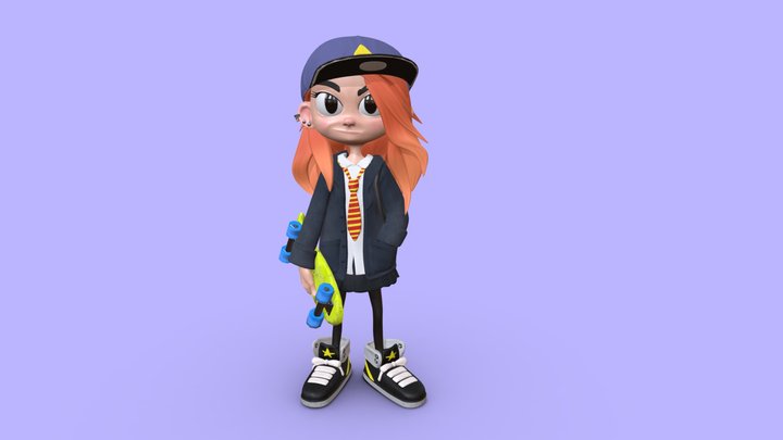Olivia 🛹 - 3D Cartoon Character 3D Model