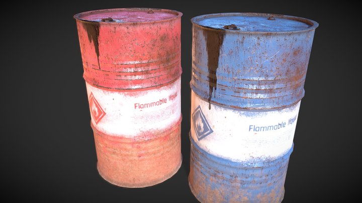 Oil Barrel 3D Model