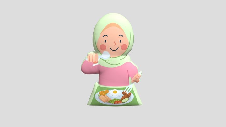 Makan Pakai Tangan Kanan 3D Model