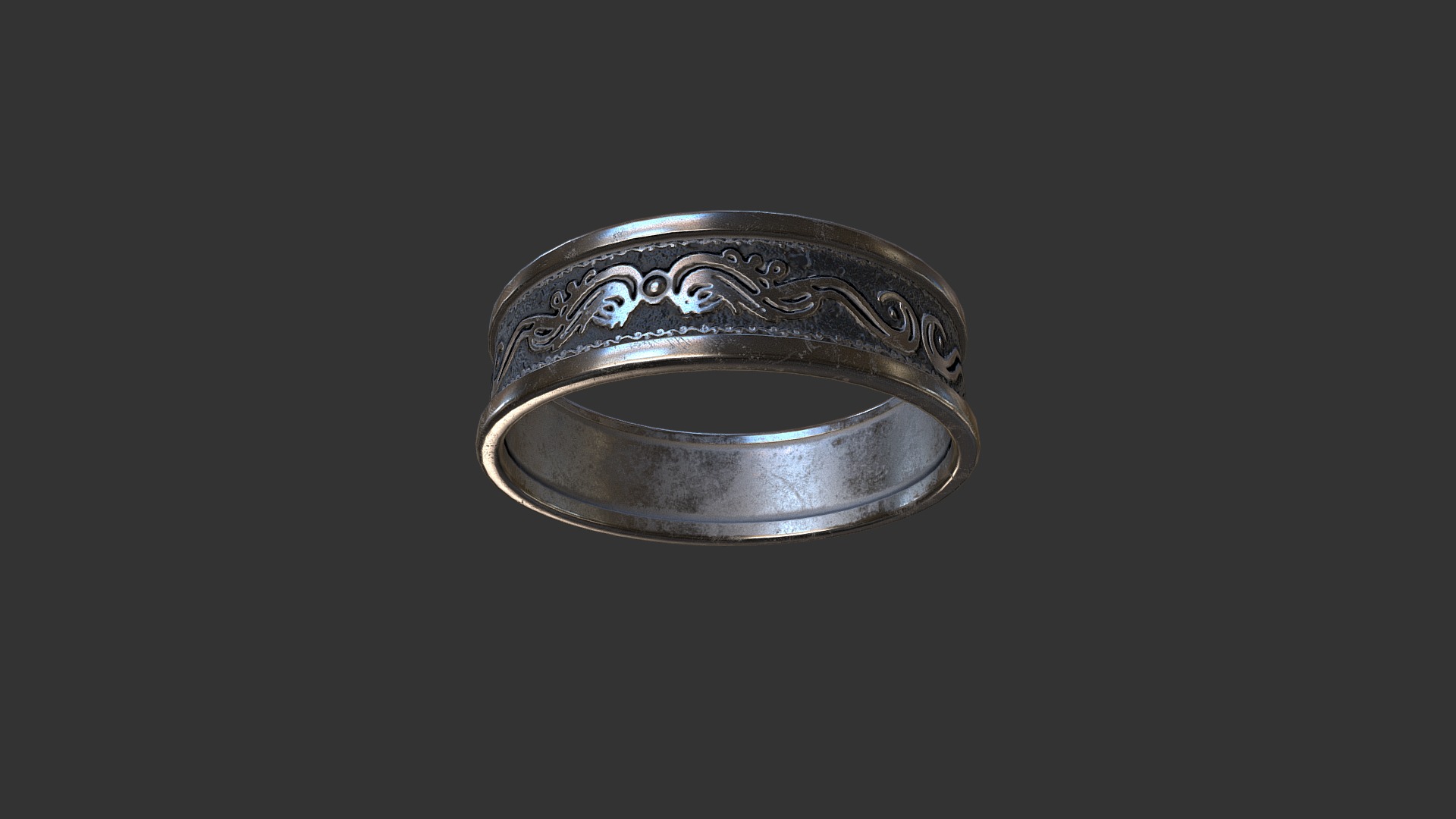 3D model Old Ring pbr - This is a 3D model of the Old Ring pbr. The 3D model is about a ring on a surface.