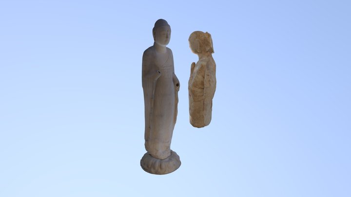 Dialogue between two buddhist figures 3D Model