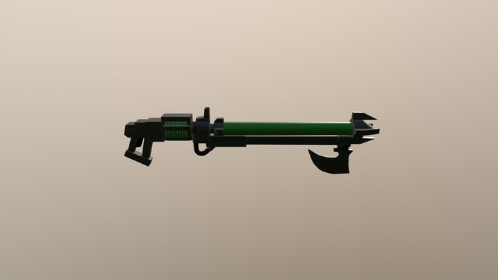 Necron Gauss Rifle (Low poly) 3D Model
